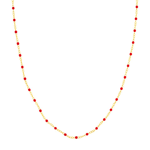 Red Enamel Bead Piatto Chain