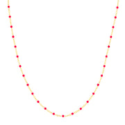 Neon Pink Enamel Bead Piatto Chain