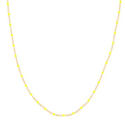 Neon Yellow Enamel Bead Piatto Chain