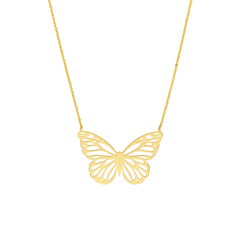 Butterfly Carving Pendant Necklace