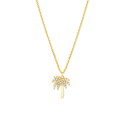 Diamond Palm Tree Necklace