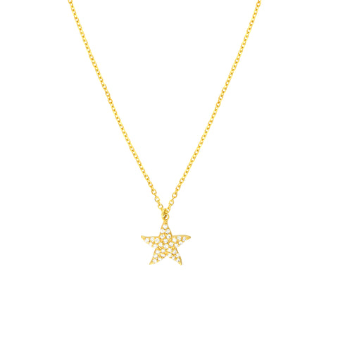 Pave Diamond Starfish Necklace