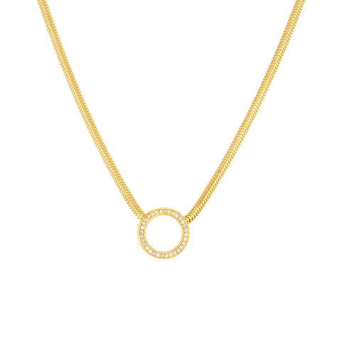 Diamond Circle Snake Necklace