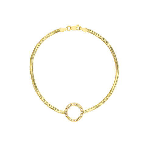 Diamond Circle Station Snake Bracelet