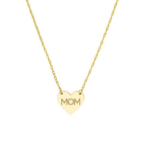 So You MOM Heart with Diamond Necklace