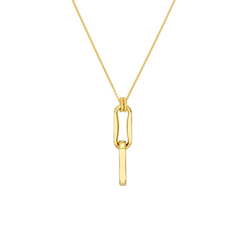 Double Oval Link Pendant Necklace