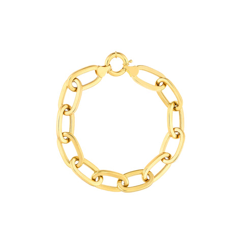 Flat Polished Oval Link Bracelet