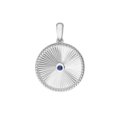 Round Sapphire Radiant Pendant