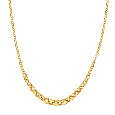 Hollow Graduated Medium Rolo Necklace