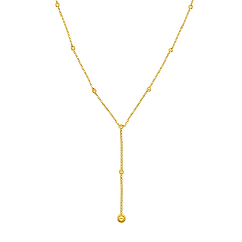 Beaded Chain Lariat Necklace