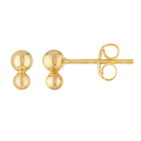 Double Bead Stud Earrings