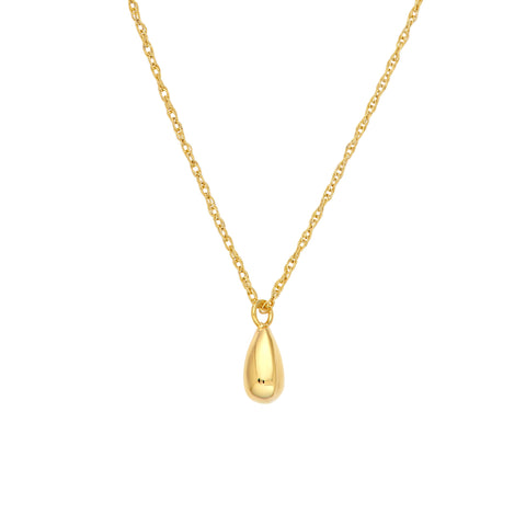 Small Puffy Teardrop Pendant Necklace