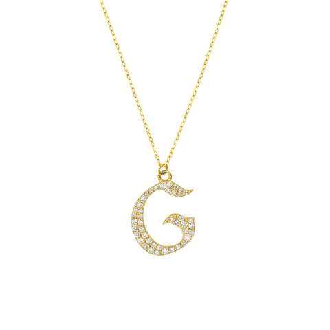 Diamond Gothic G Necklace