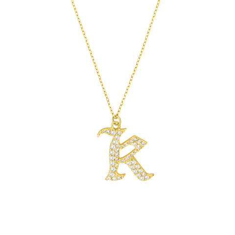 Diamond Gothic K Necklace