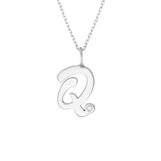 Script Q with Diamond Bezel Necklace