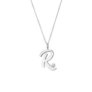 Script R with Diamond Bezel Necklace