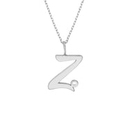 Script Z with Diamond Bezel Necklace