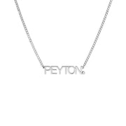 Block Nameplate Curb Chain Necklace w/Diamond