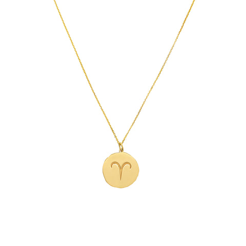 Aries Organic Disc Pendant Necklace