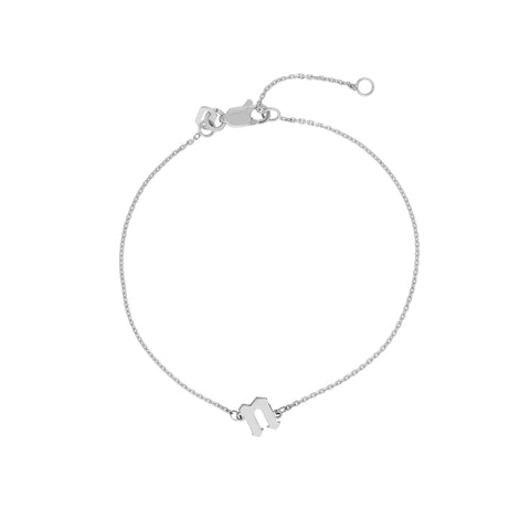 Slanted Gothic Initial Bracelet