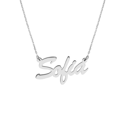 5mm Brush Font Nameplate Necklace