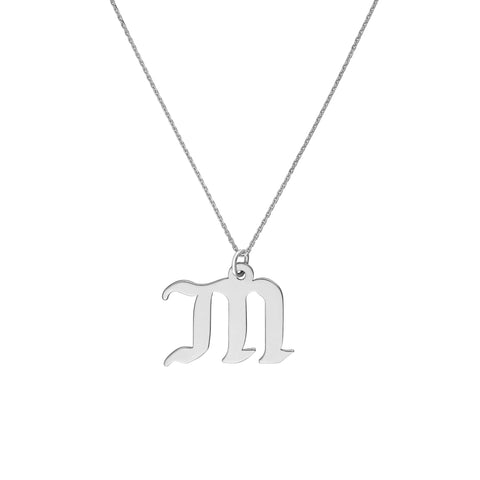 Gothic Initial Pendant Necklace