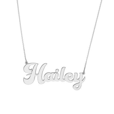 7mm Cursive Nameplate Necklace