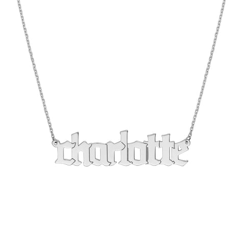 5mm Gothic Nameplate Necklace