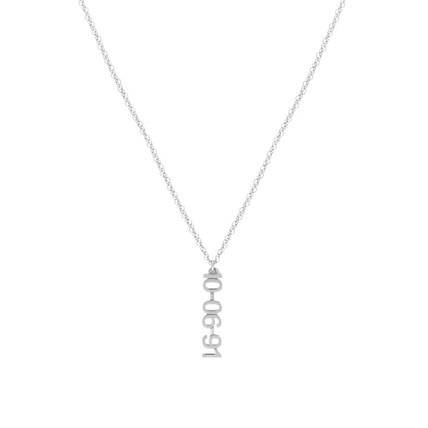 5mm Vertical Block Numeral Necklace