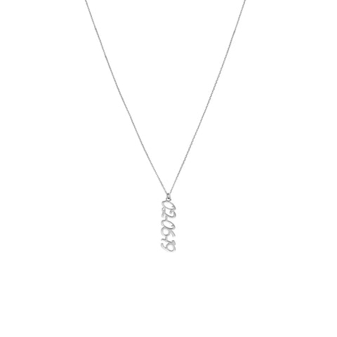 5mm Vertical Script Numeral Necklace