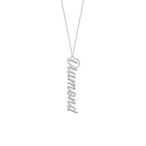 7mm Vertical Script Font Necklace