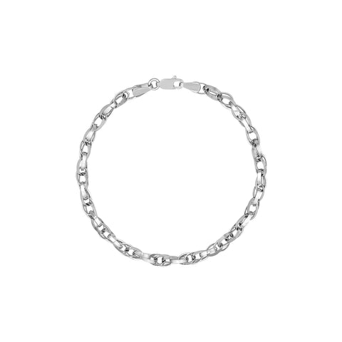 Plated Sterling Silver Flat Multi-Link Bracelet