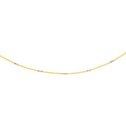 0.95mm Two-Tone Barrel Saturn Chain with Lobster Lock