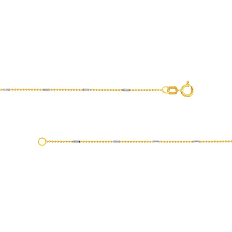 0.95mm Two-Tone Barrel Saturn Chain with Lobster Lock
