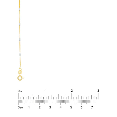 0.95mm Two-Tone Barrel Saturn Chain with Lobster Lock