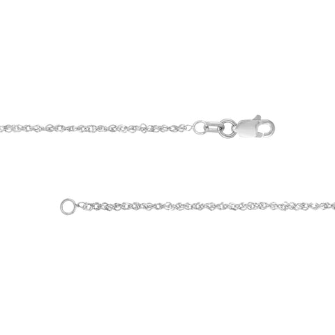 1.5mm Sparkle Singapore Chain with Lobster Lock