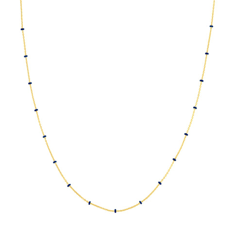 Navy Enamel Bead Saturn Chain