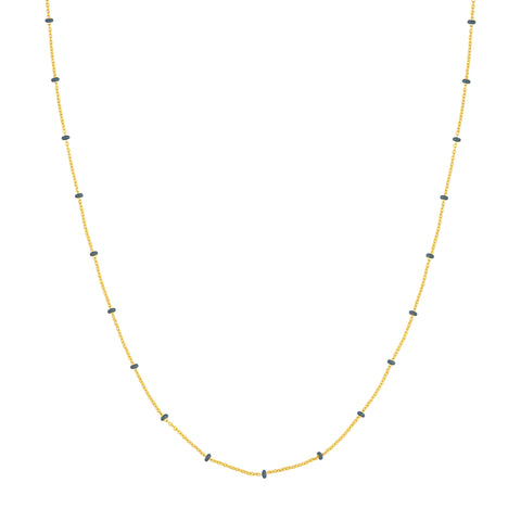 Grey Enamel Bead Saturn Chain