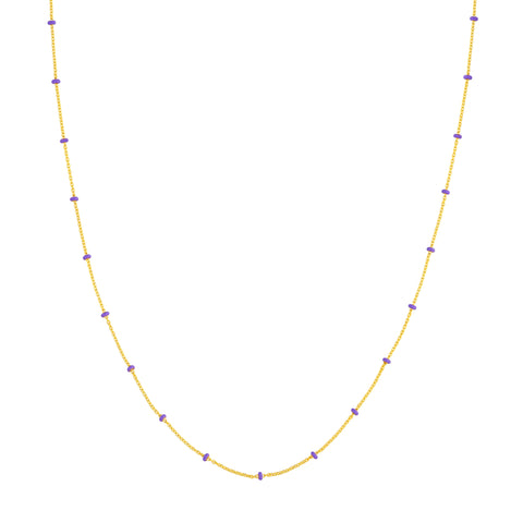 Lilac Enamel Bead Saturn Chain