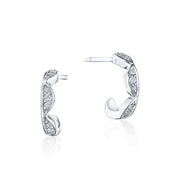 Closed Crescent Diamond Huggie Earrings