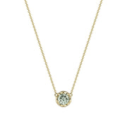 Petite Crescent Station Necklace featuring Prasiloite