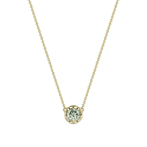 Petite Crescent Station Necklace featuring Prasiloite