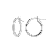 2mm x 15mm Polished Hoop Earrings