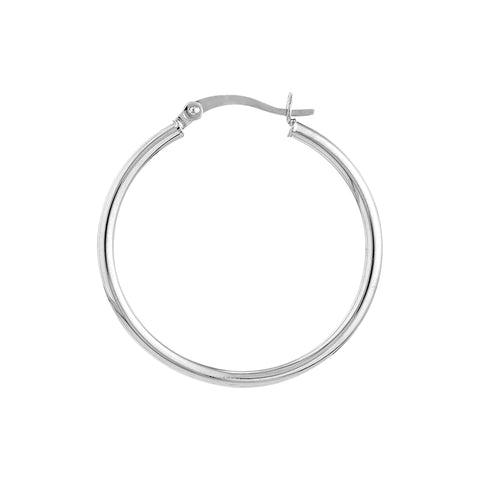 2mm x 30mm Polished Hoop Earrings