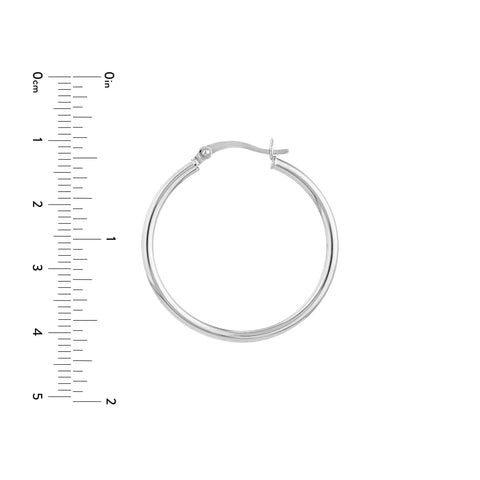 2mm x 30mm Polished Hoop Earrings