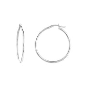 2mm x 35mm Polished Hoop Earrings