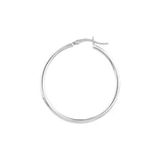 2mm x 35mm Polished Hoop Earrings