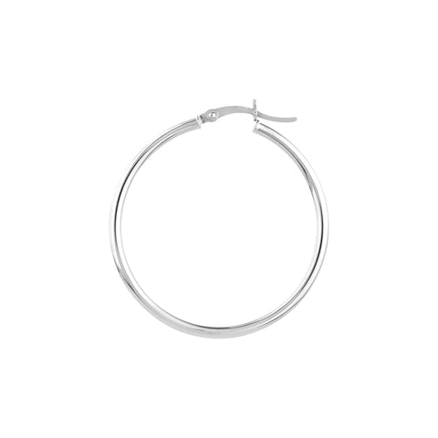 2mm x 35mm Polished Hoop Earrings