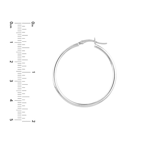 2mm x 35mm Polished Hoop Earrings