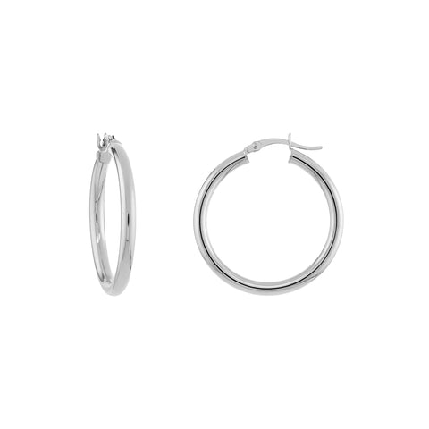 3mm x 30mm Polished Hoop Earrings